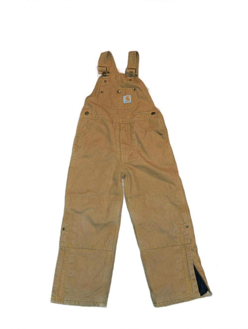 Carhartt Kids Quilt Insulated Overalls Size 6 Bib Double Knee GUC